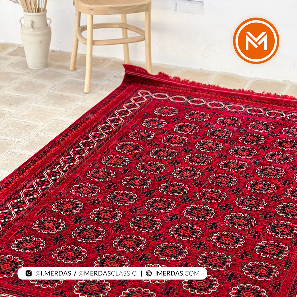 فرش گبه کد 78009 زمینه شرابی